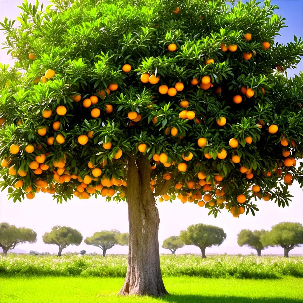 tree with many oranges growing on it