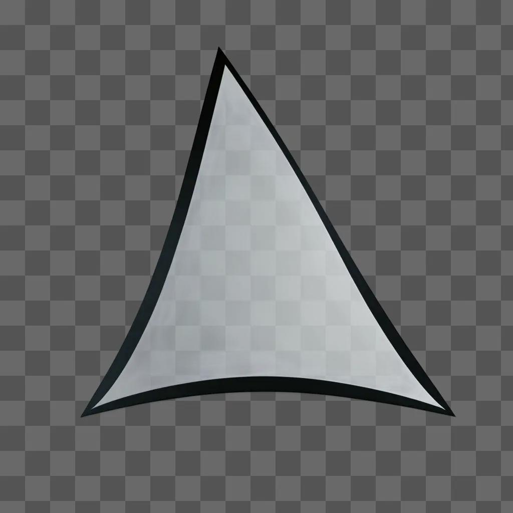 triangle in a grey background with a white outline