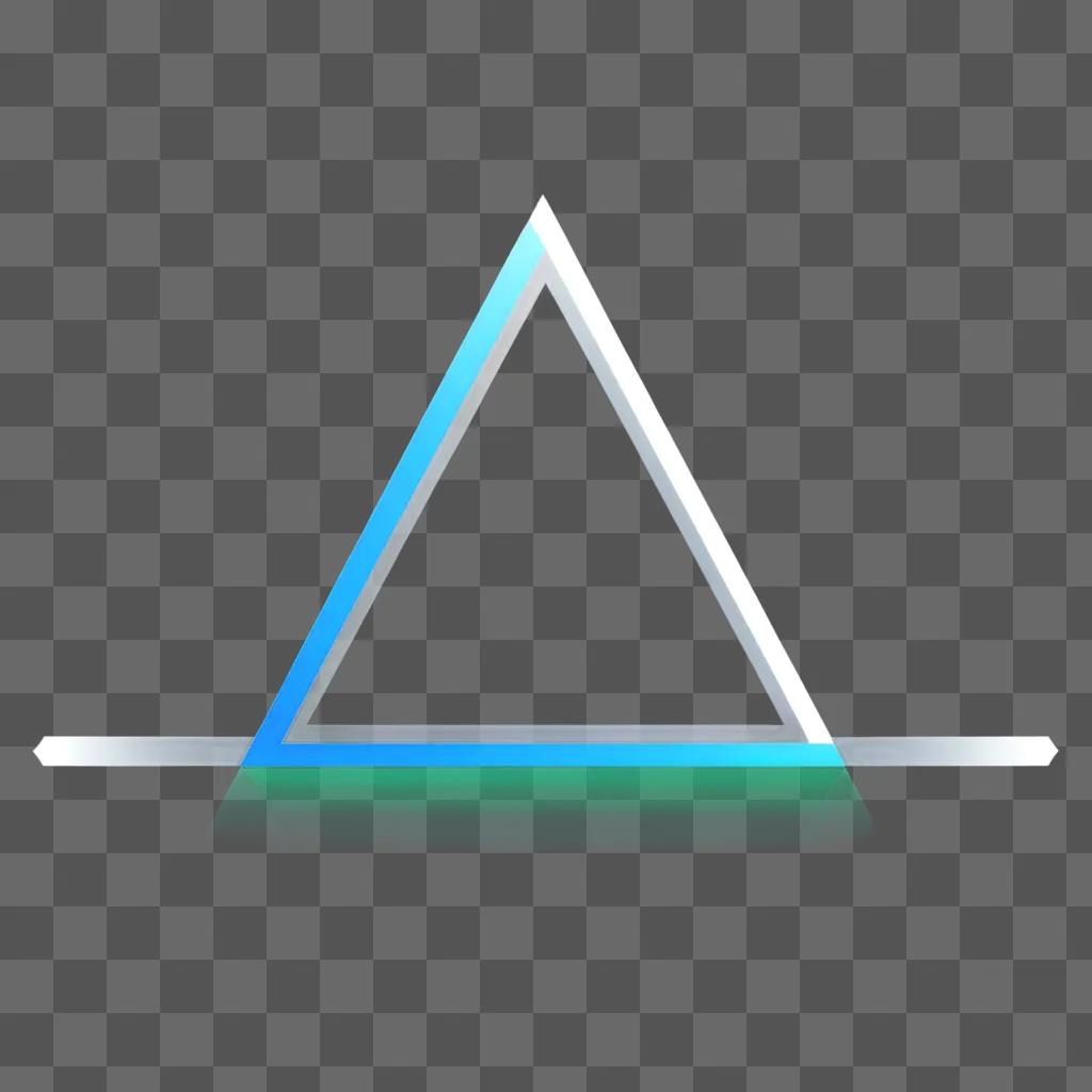 triangle is glowing on a blue background