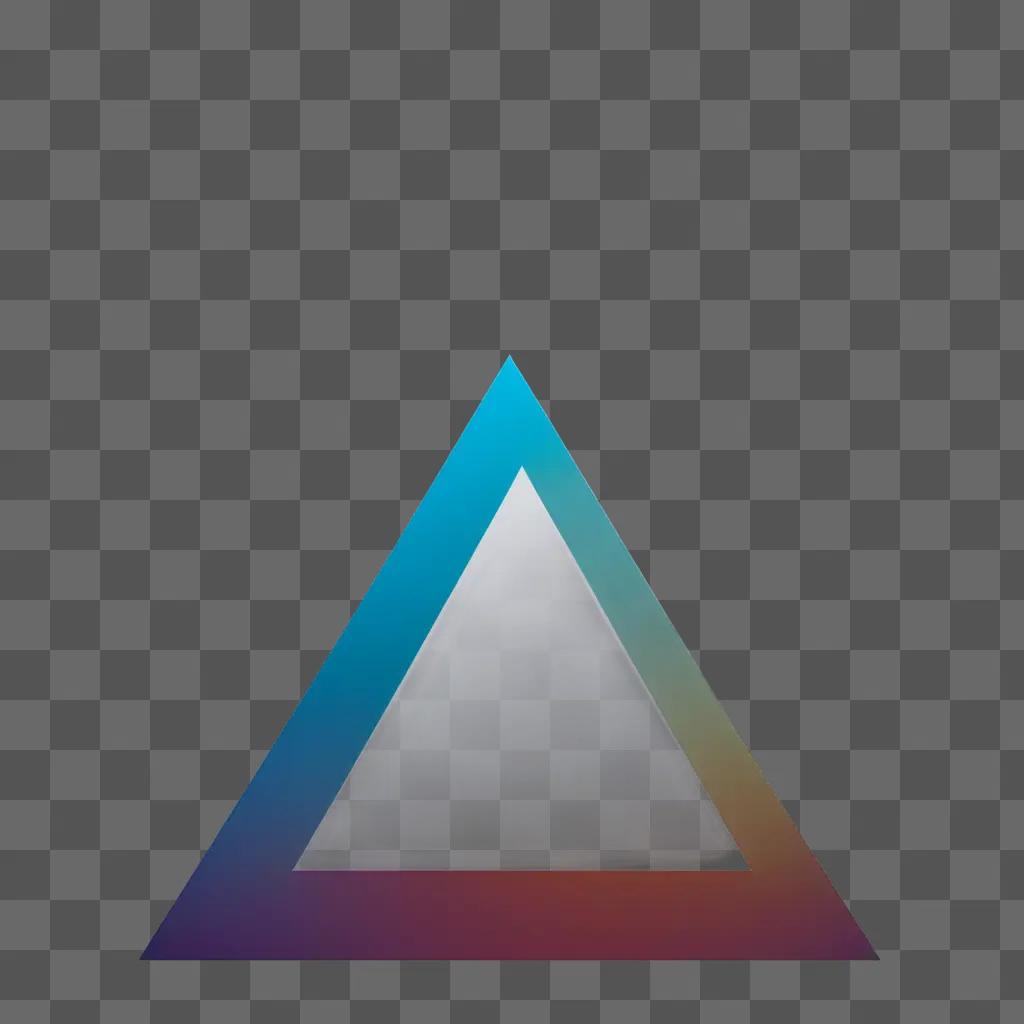 triangle on a dark blue background with a glowing triangle on top