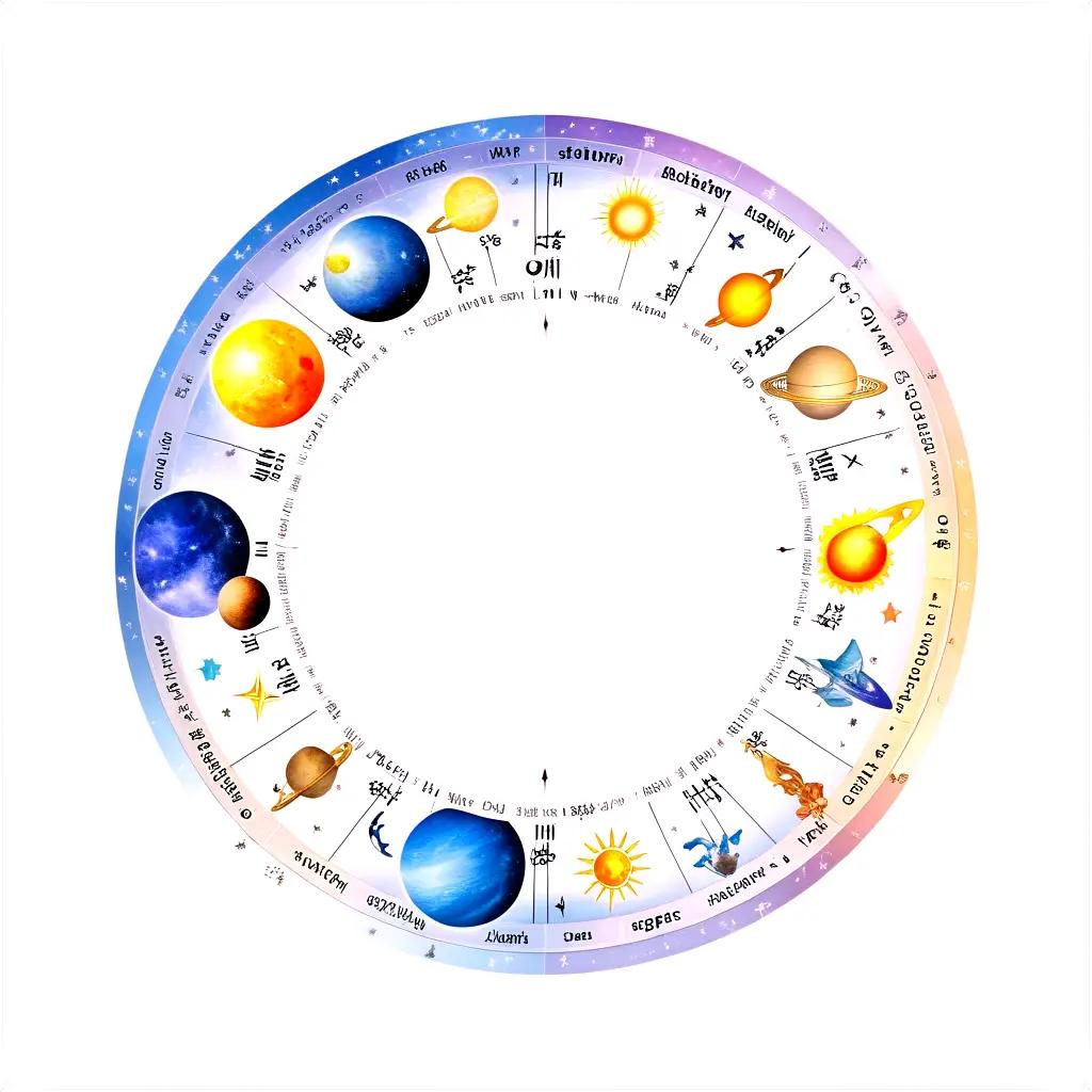 trological symbols in a circle