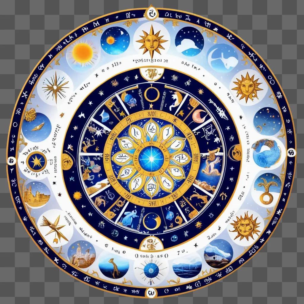 trology Wheel with 12 Zodiac Signs