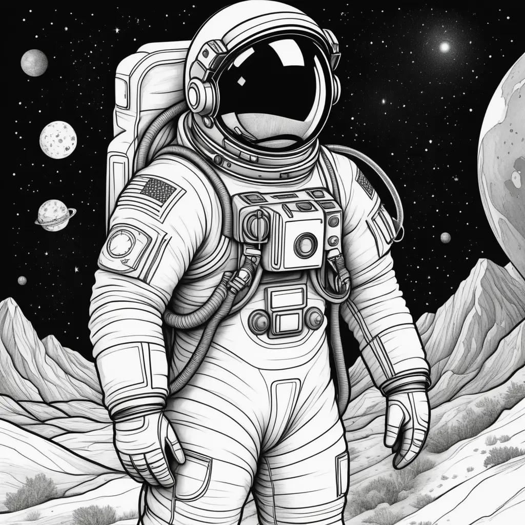 tronaut coloring pages with black and white illustrations