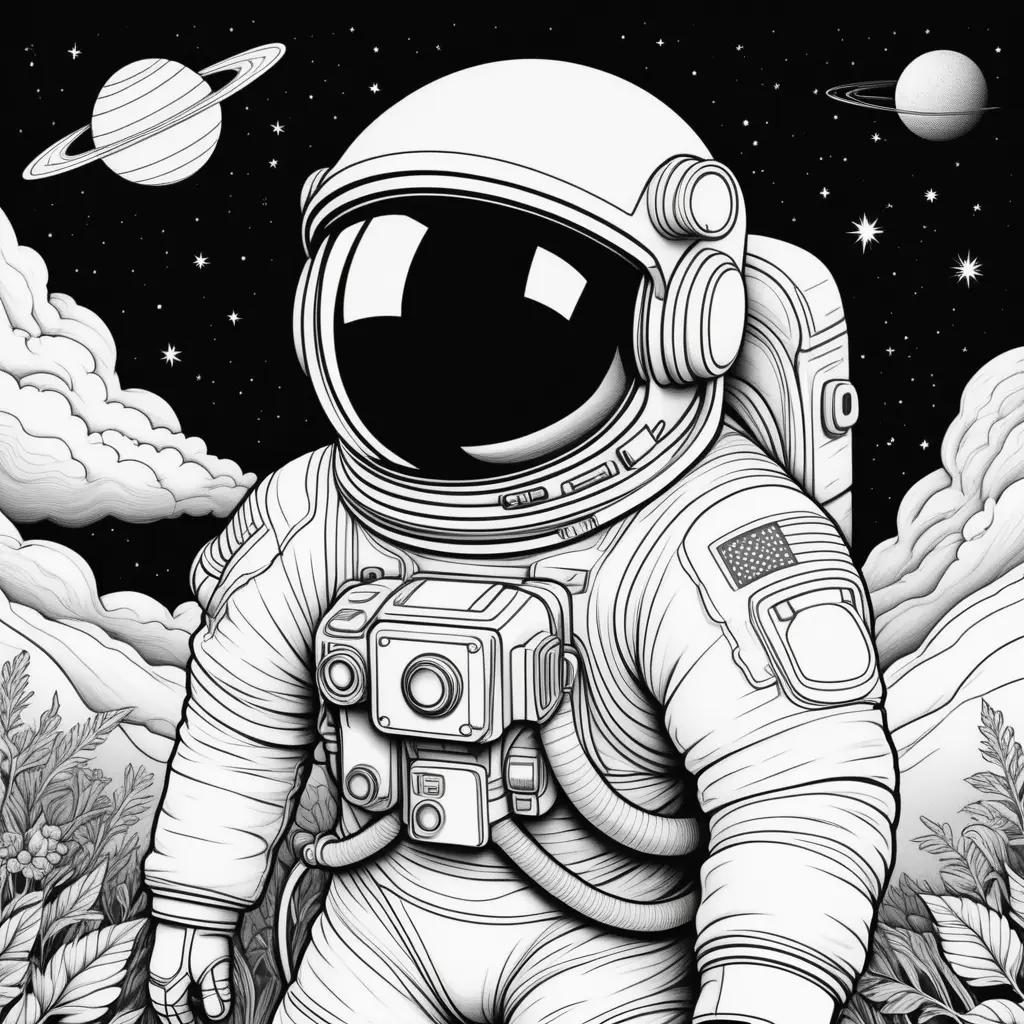 tronaut coloring pages with planets and stars