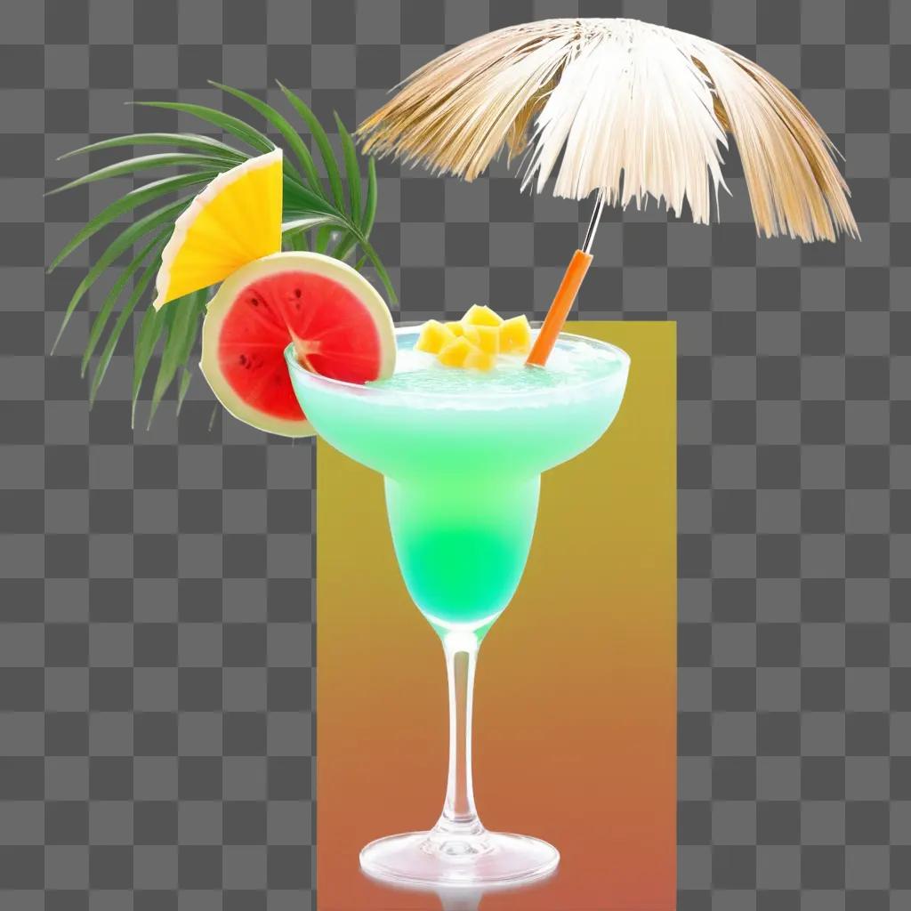 tropical drink with pineapple and a straw