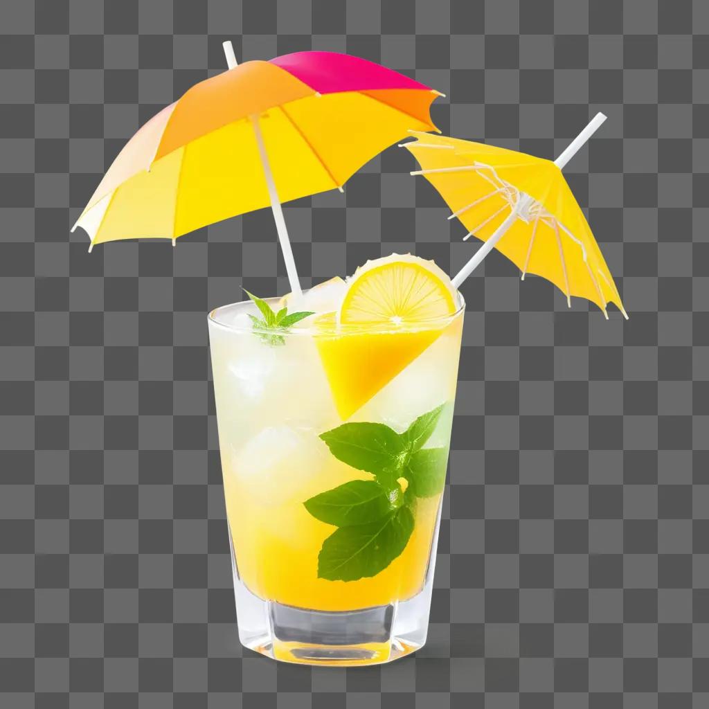 tropical drink with umbrellas in it