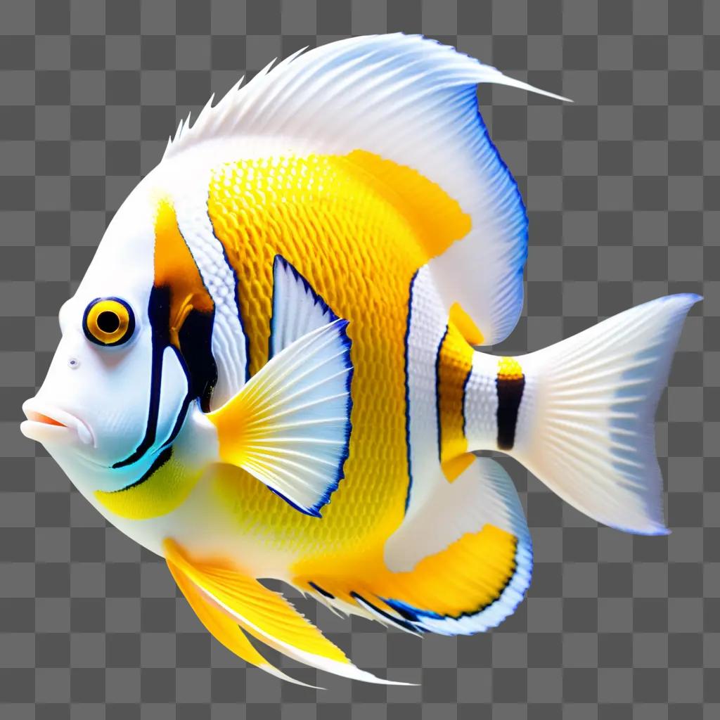 tropical fish with a yellow body and blue stripes