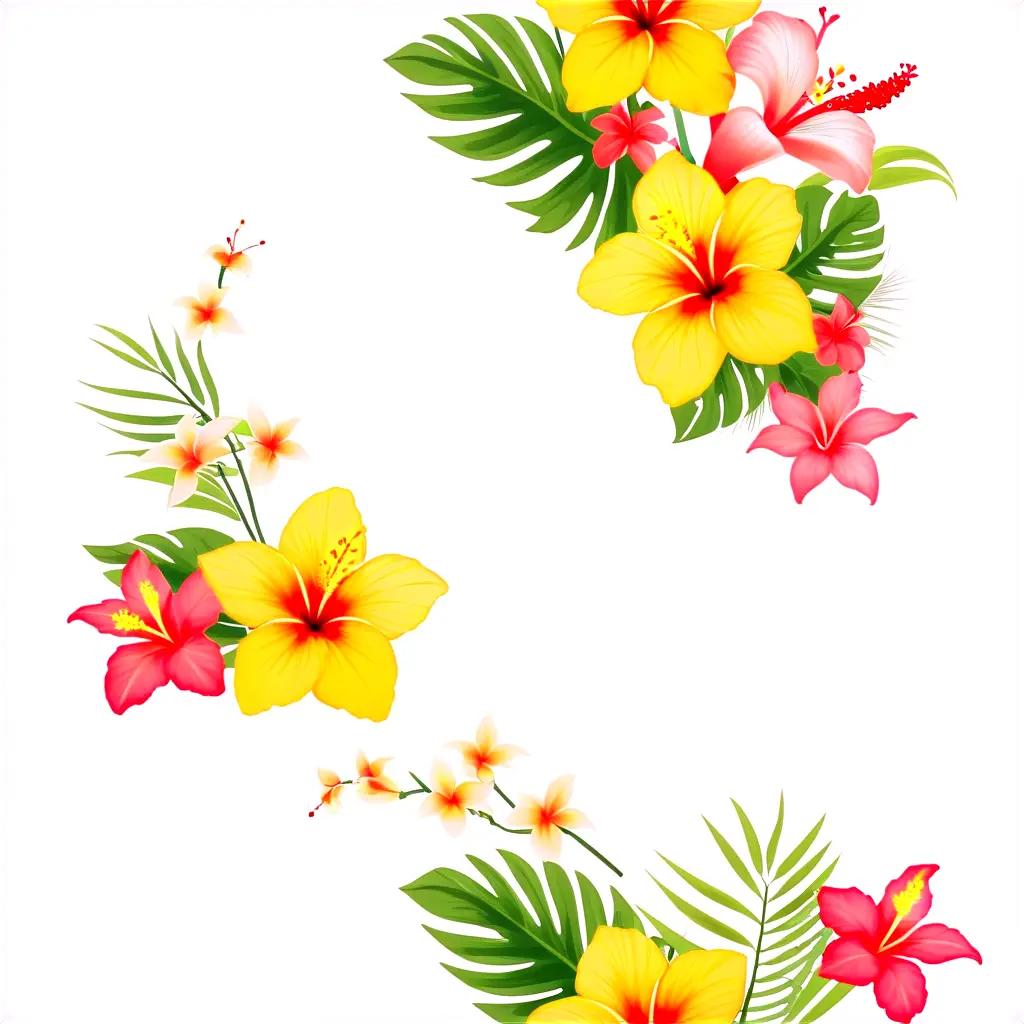 tropical flower bouquet in the style of Hawaii