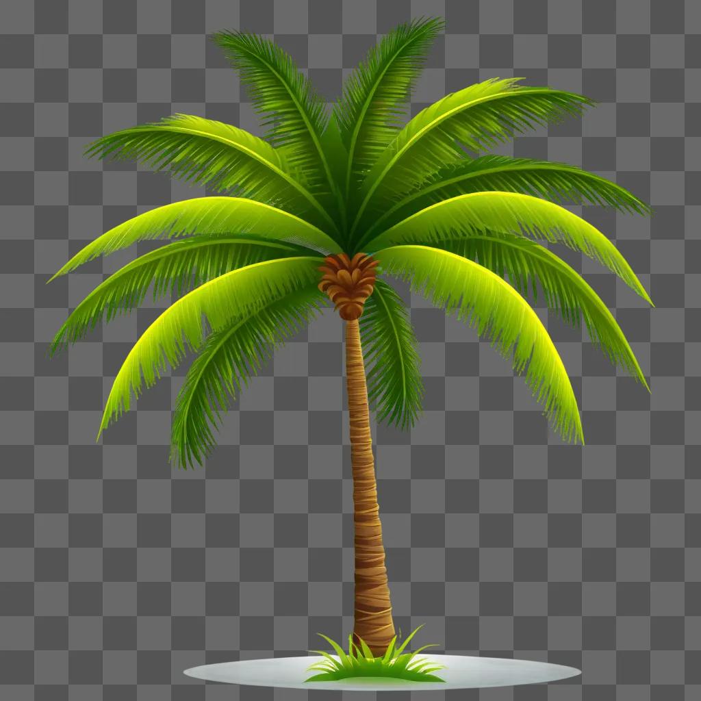 tropical palm tree in a green background