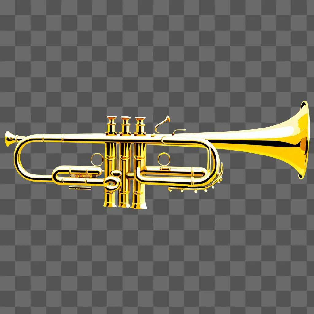 trumpet clipart with a yellow color