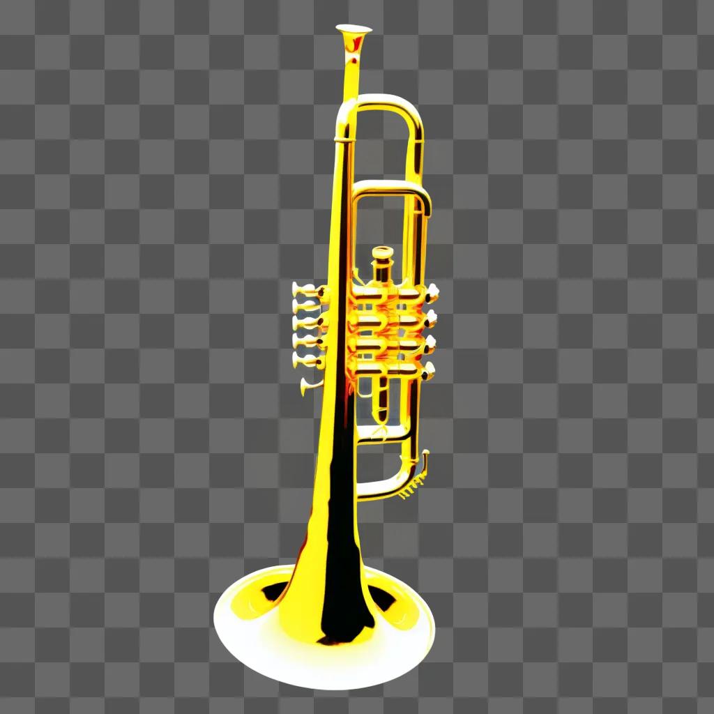 trumpet sits on a yellow background