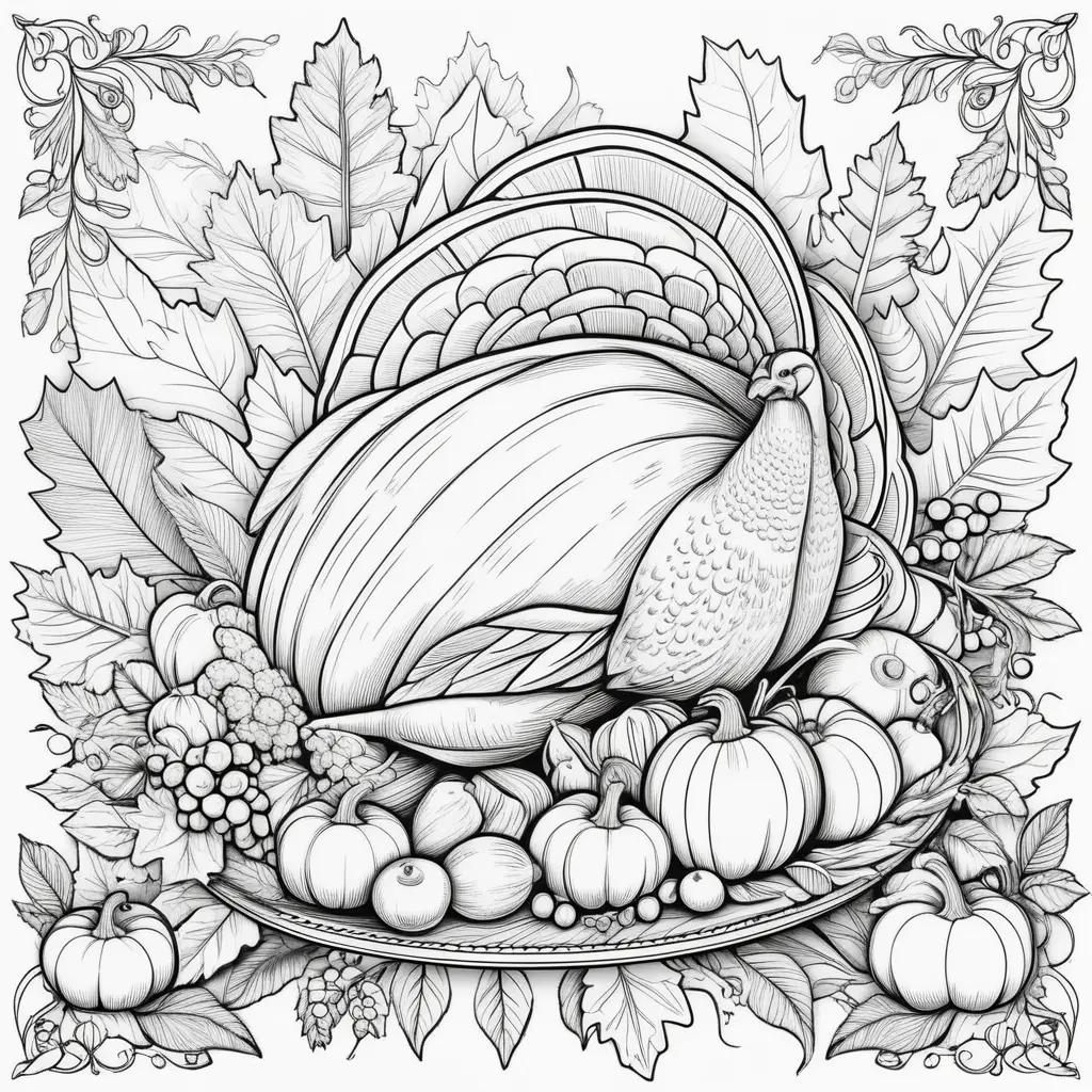 tumn feast coloring pages for Thanksgiving