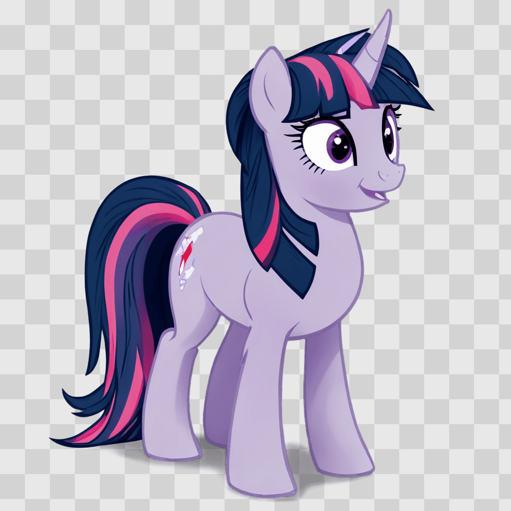 twilight sparkle A pink and white pony with a black mane and red eyes