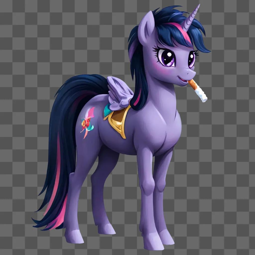 twilight sparkle A purple pony with a cigarette in its mouth