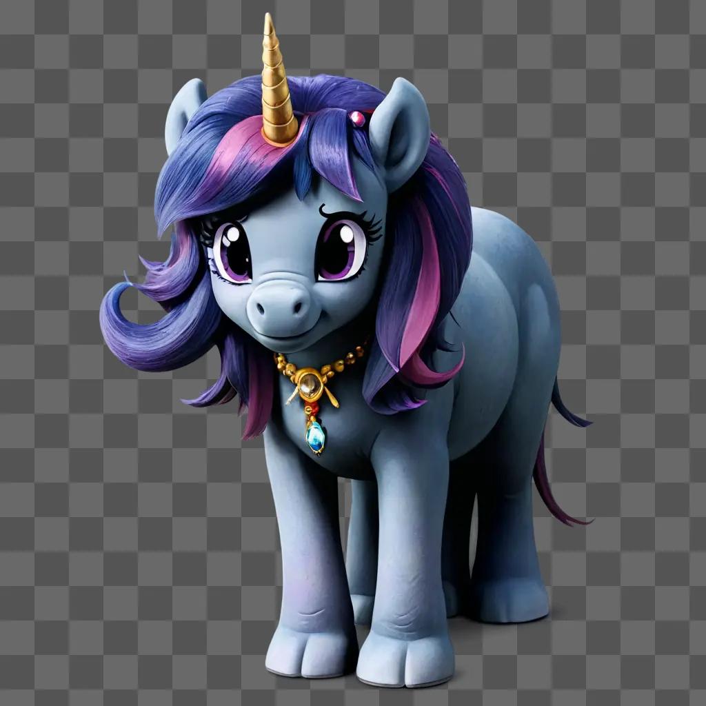 twilight sparkle A purple pony with a gold necklace and a horn on its head