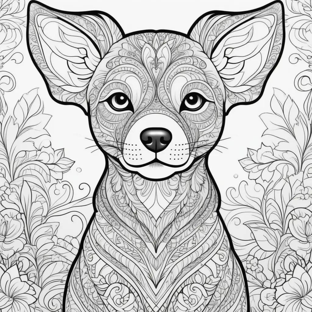 ult Coloring Page: Coloring a Chihuahua with Flowers