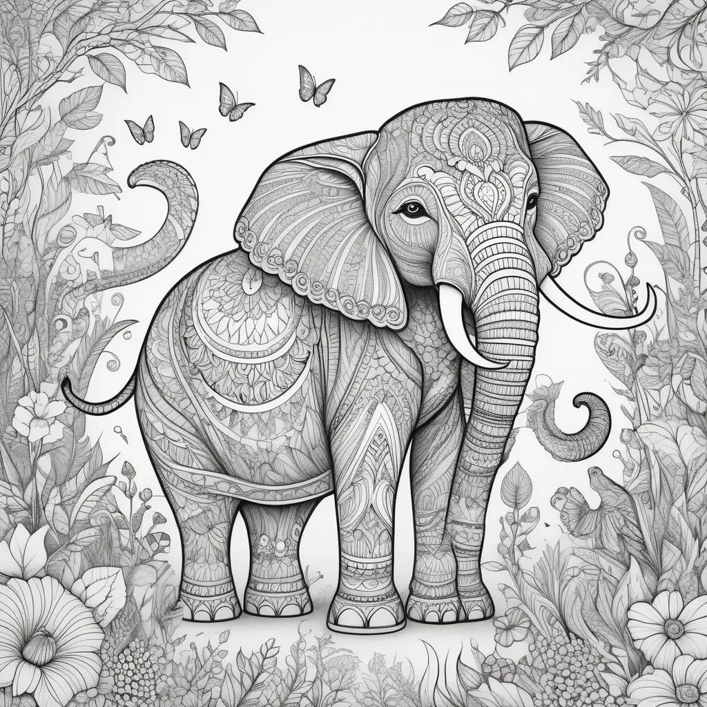 ult Coloring Page: Elephant in the Garden