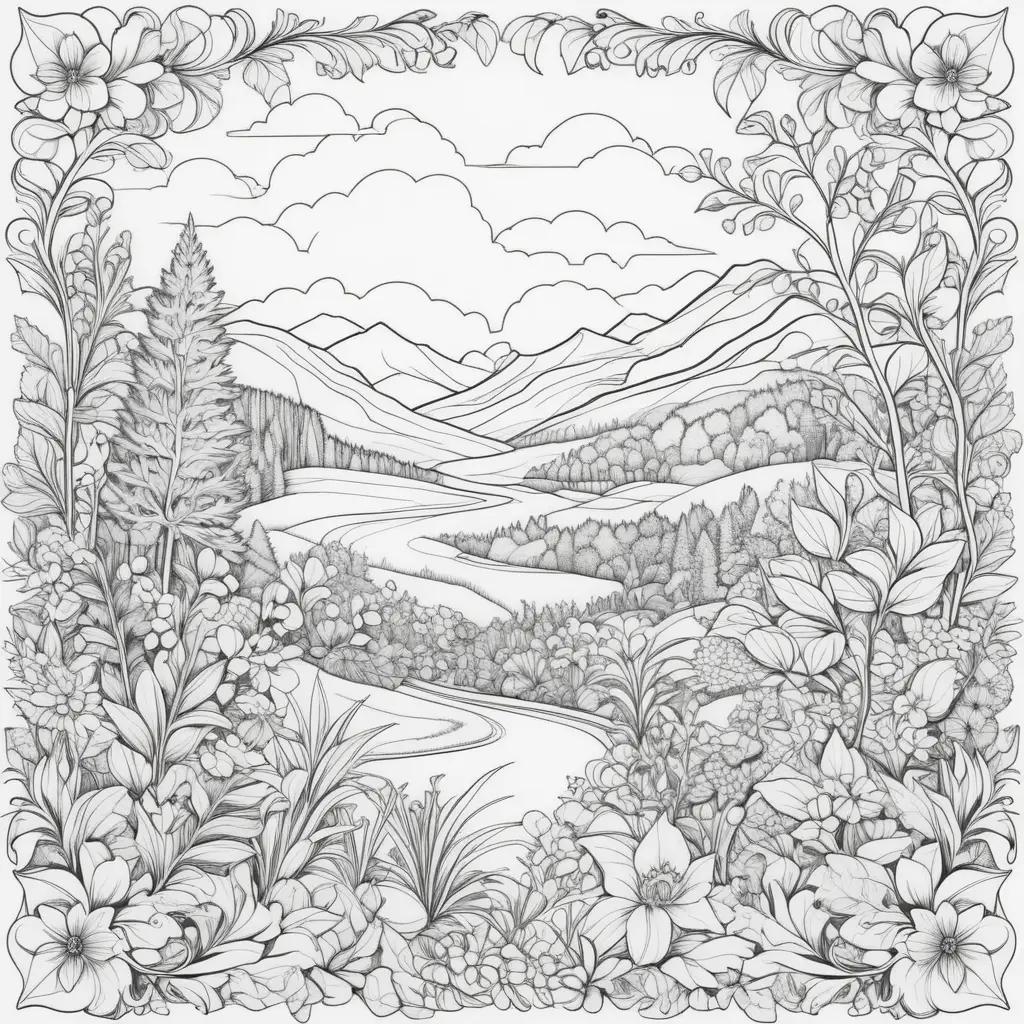 ult Coloring Page of a Forest Landscape