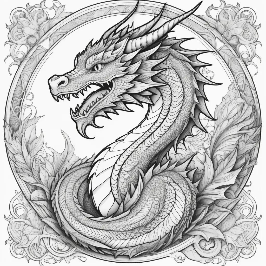 ult Coloring Pages: Dragon Coloring Pages for Adults