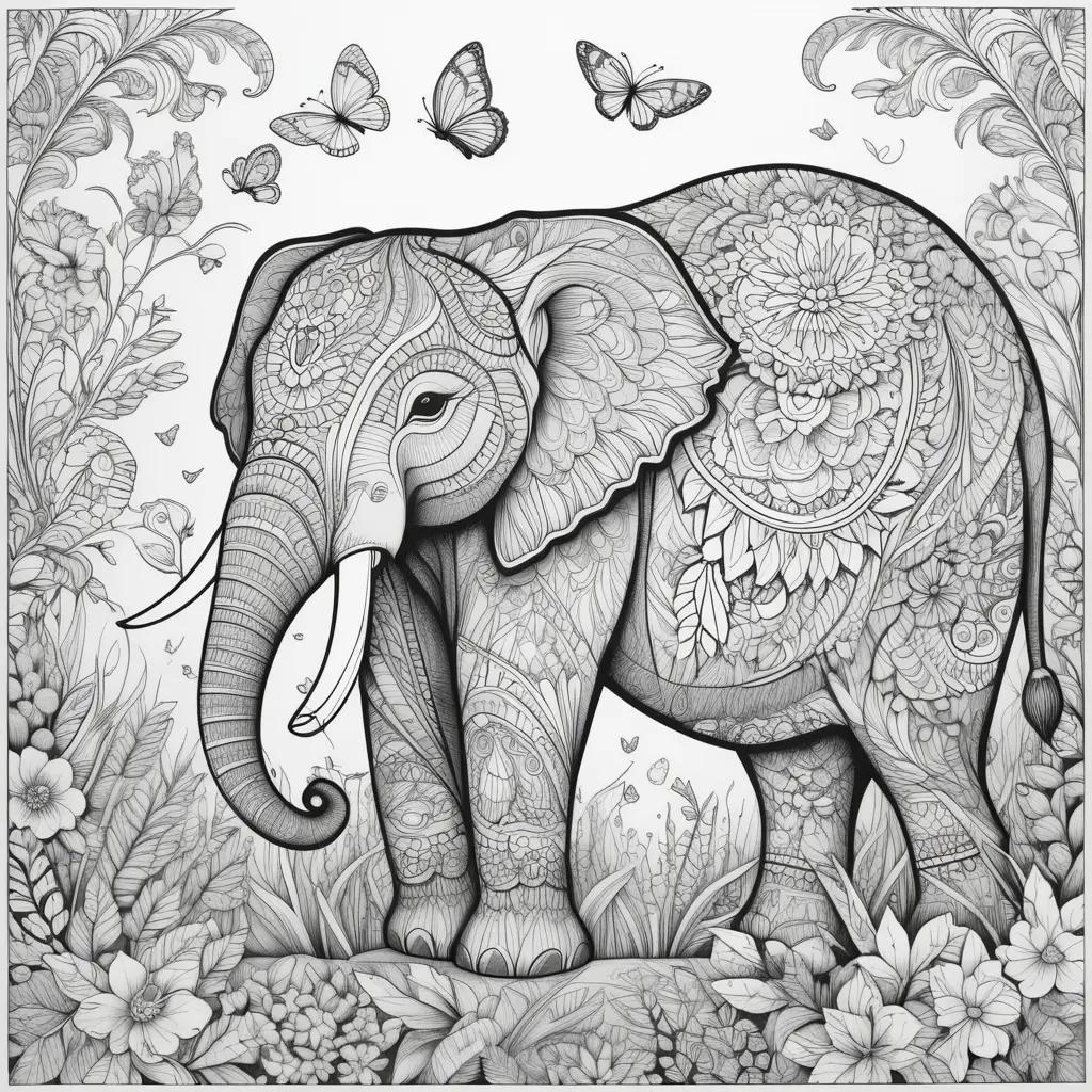 ult Coloring Pages Featuring a Beautiful Elephant