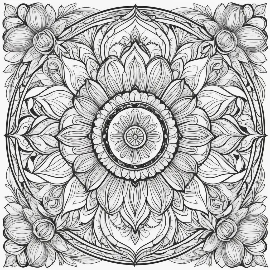 ult Coloring Pages Featuring a Flower and Leaves