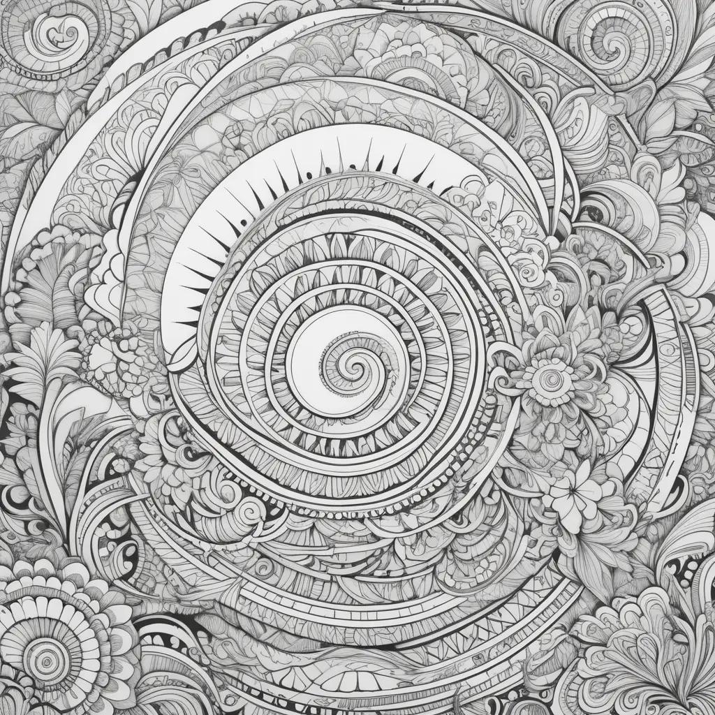 ult Coloring Pages Show Spiral Designs and Flowers