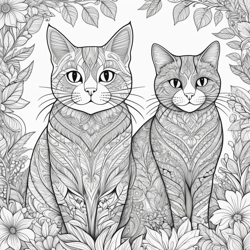 ult Coloring Pages of Two Beautiful Cats