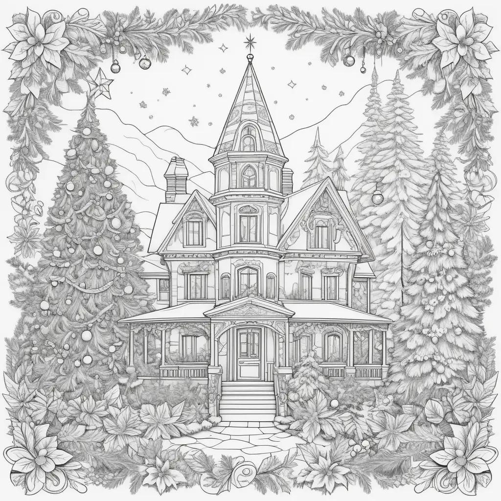 ult Coloring Pages of a Christmas Home