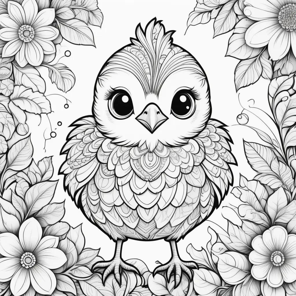 ult Coloring Pages with a Colorful Chick