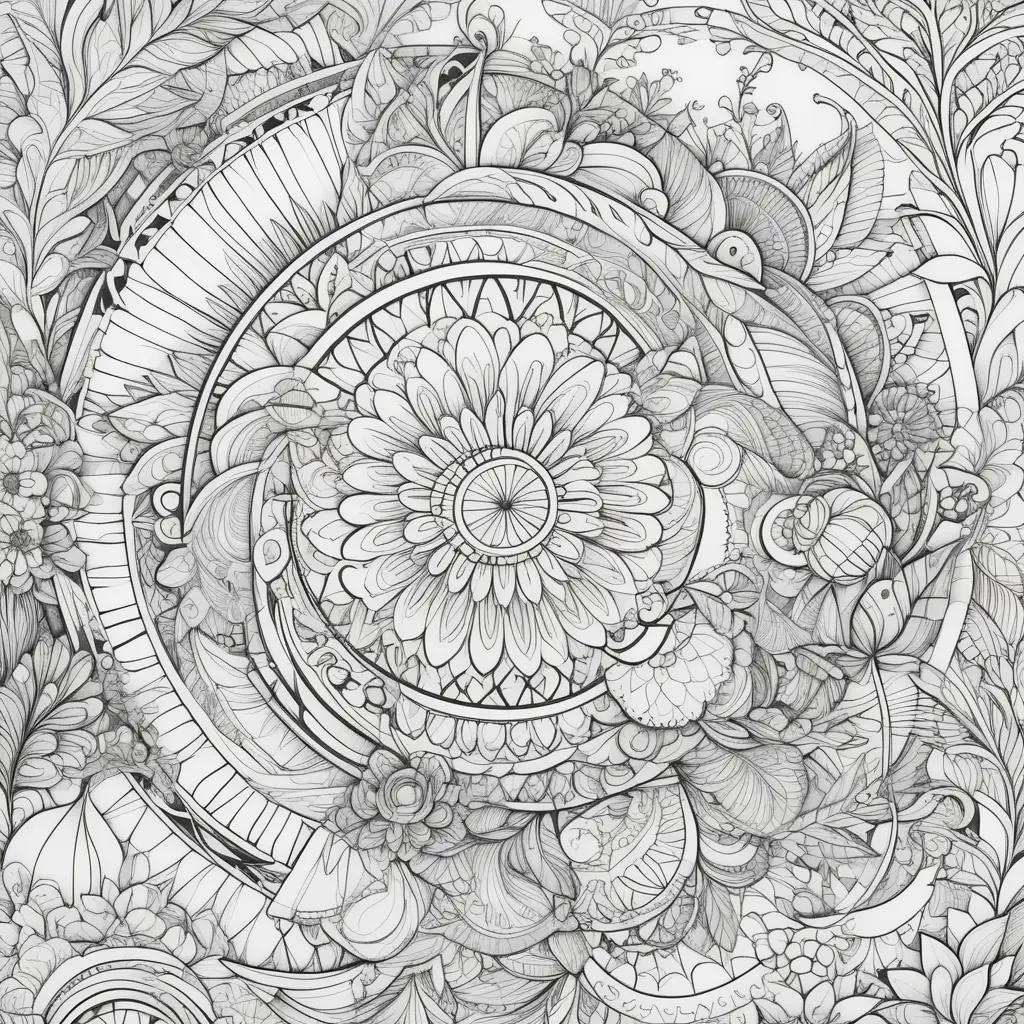 ult coloring pages featuring a circle and flowers