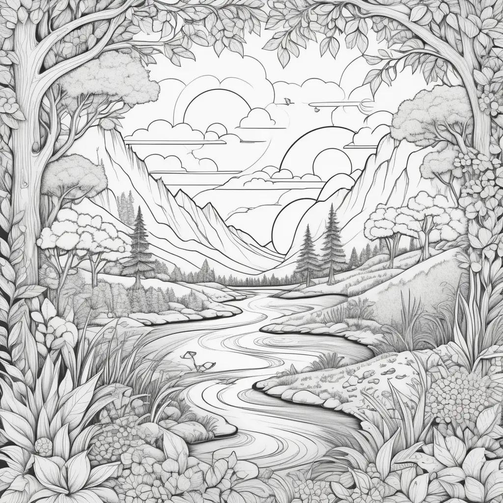 ult coloring pages featuring a serene forest scene