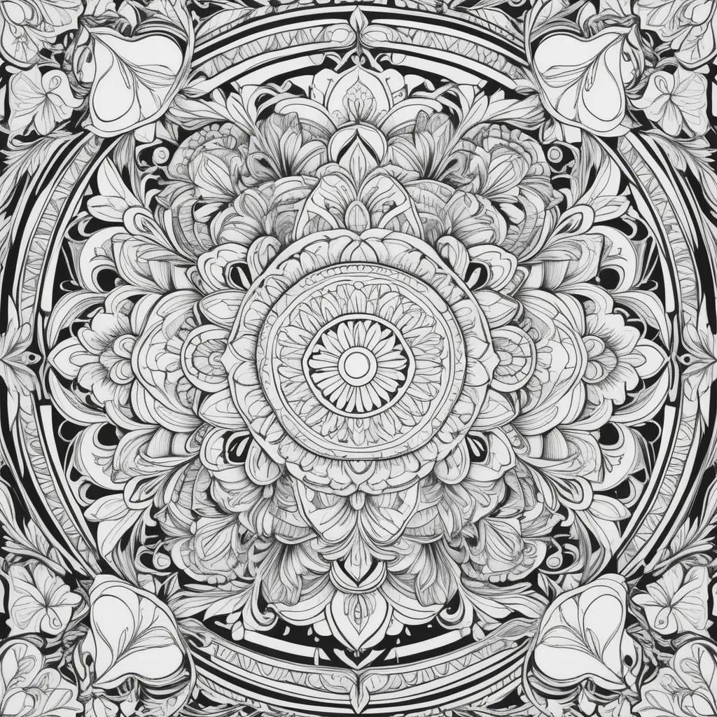 ult coloring pages free: intricate black and white design