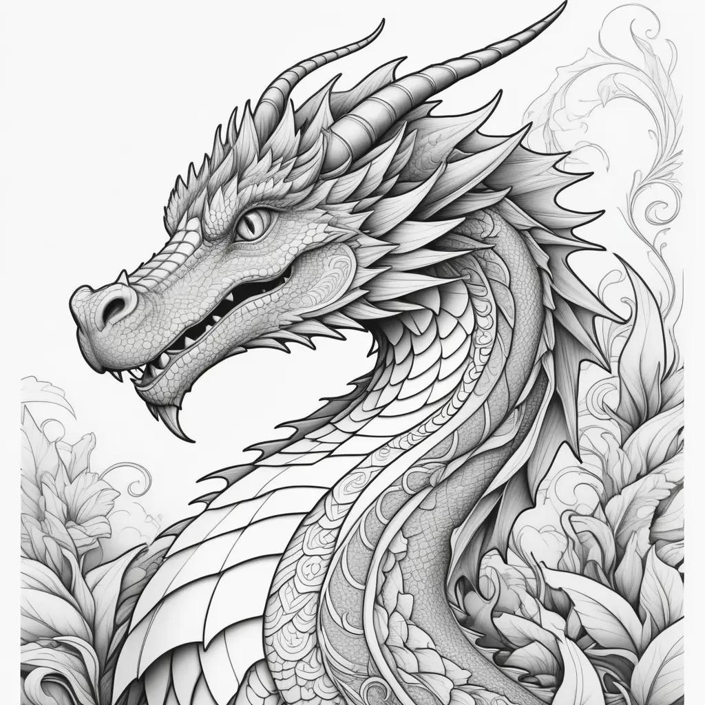 ult coloring pages of a black and white dragon