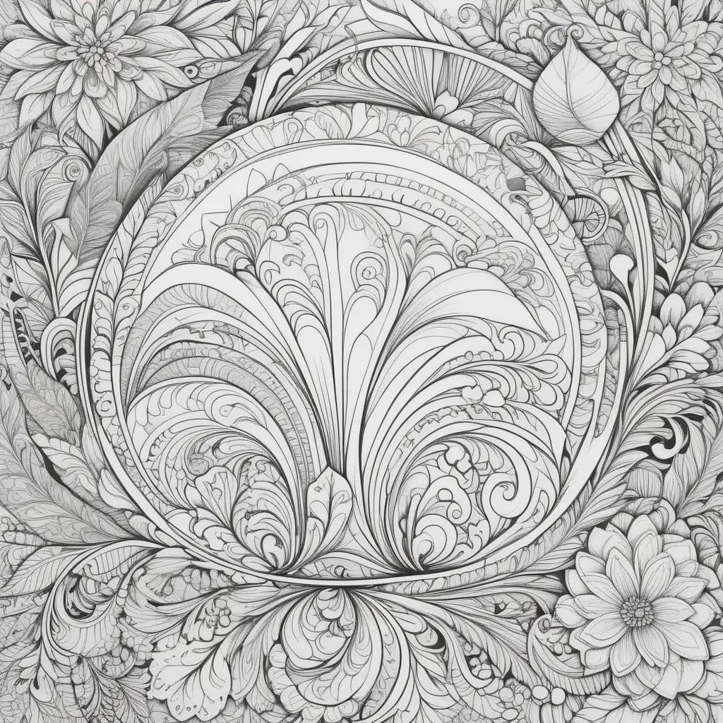 ult coloring pages of flowers and leaves