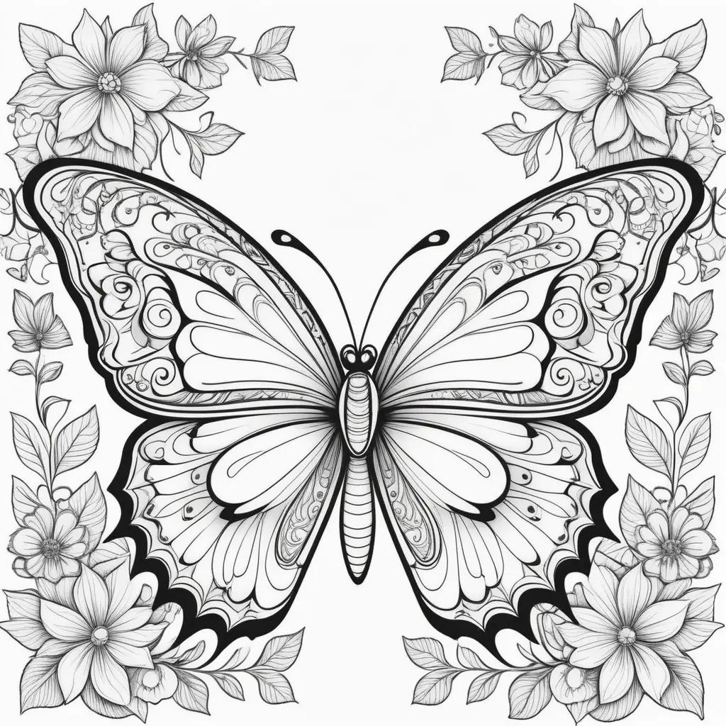 ult coloring pages with intricate butterfly design