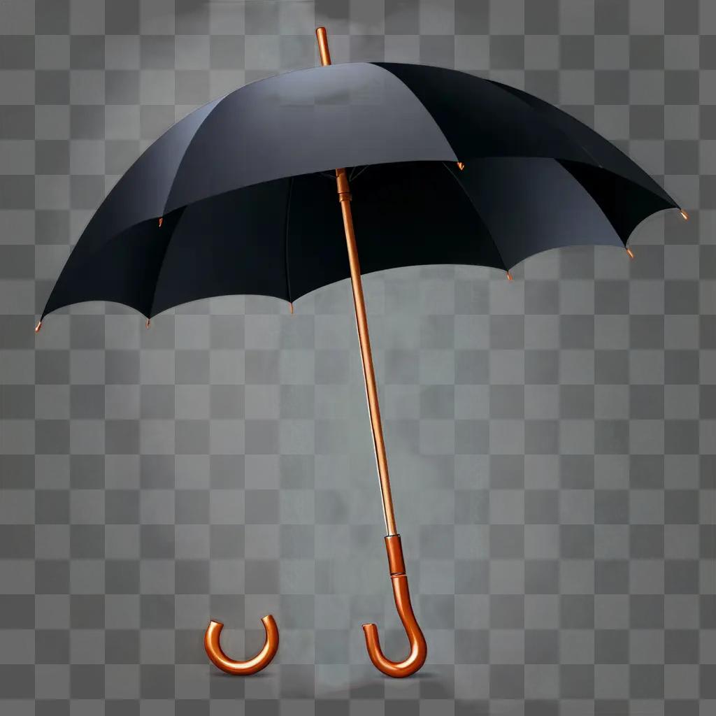 umbrella clipart A black umbrella with a gold handle