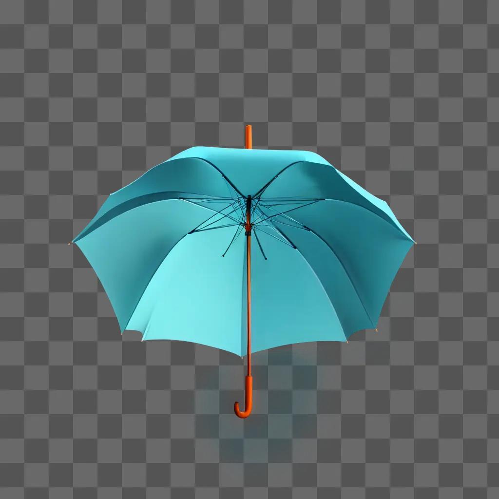 umbrella clipart A light blue umbrella with an orange handle