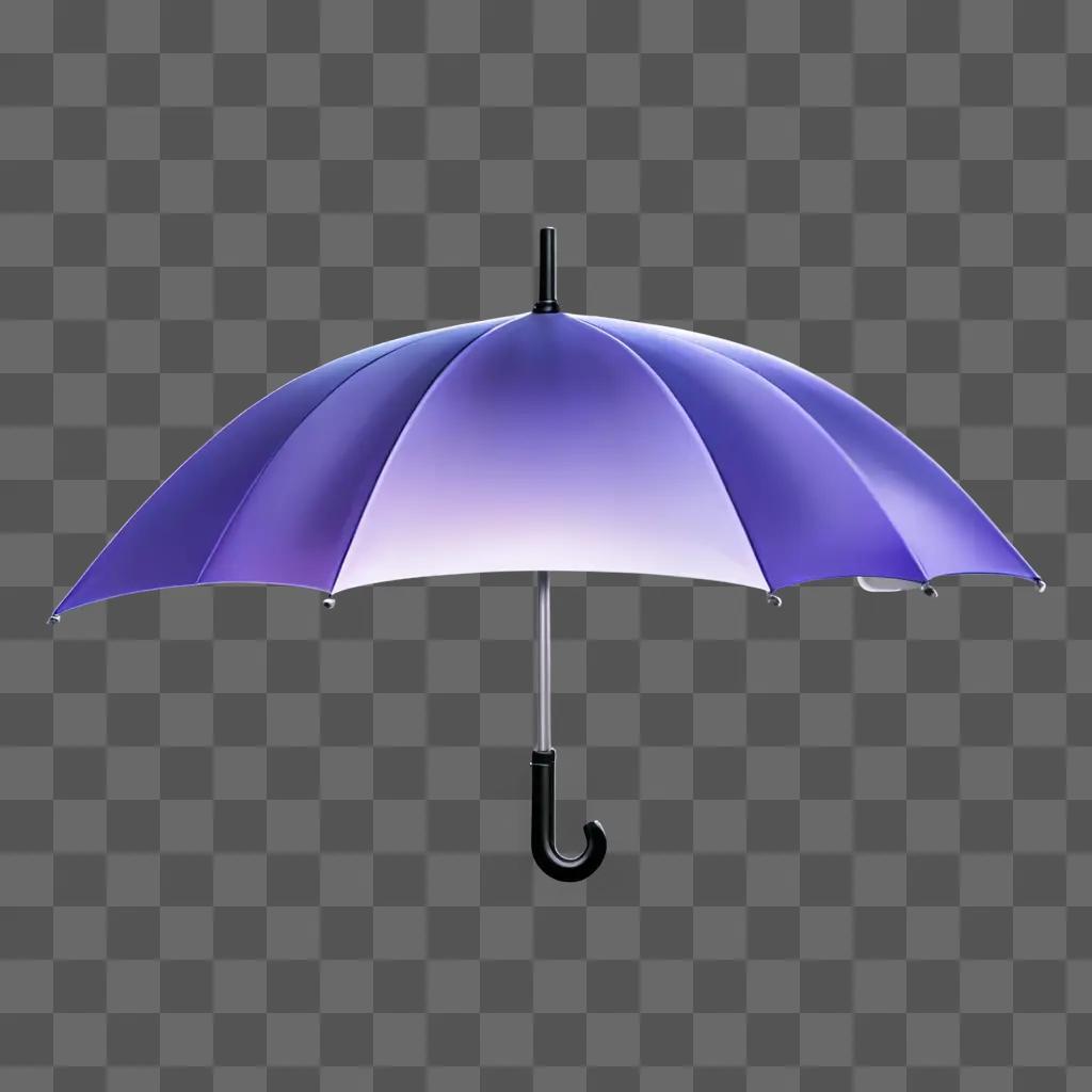 umbrella emoji Umbrella with black handle and purple top on a purple background