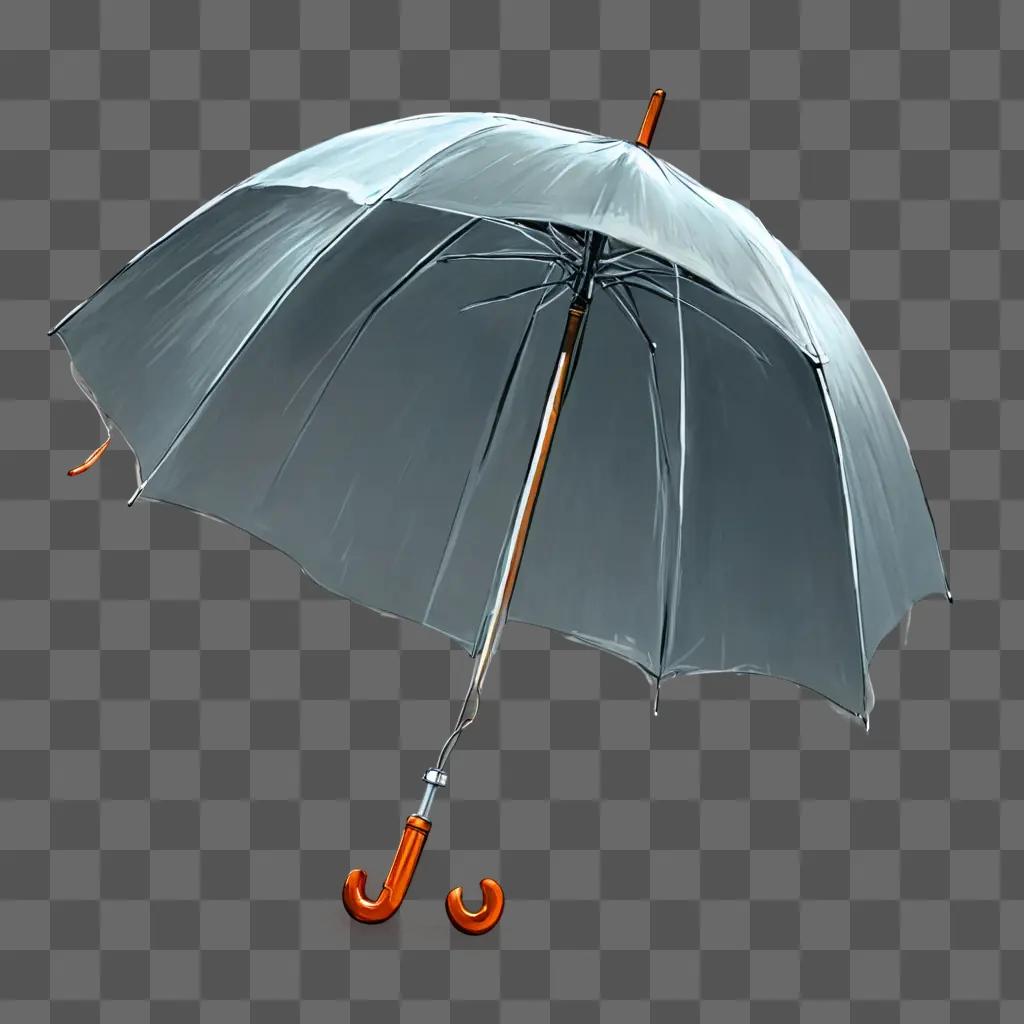 umbrella sketch A clear umbrella with orange handles