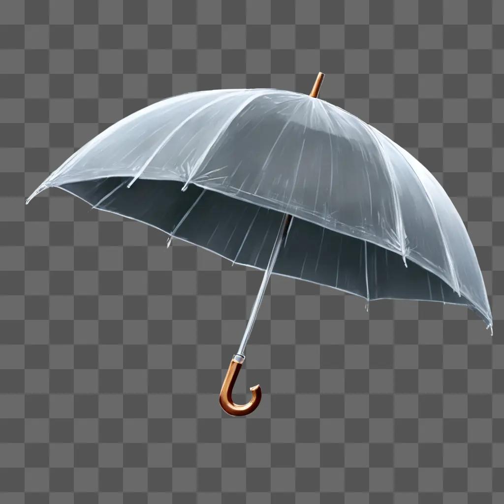 umbrella sketch A transparent umbrella with a metal handle