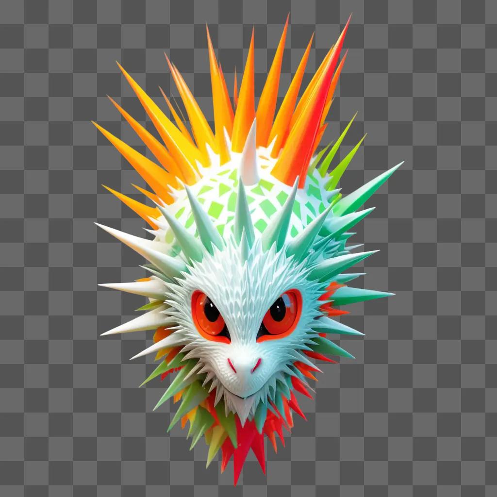 unusual creature with spikes and a colorful face