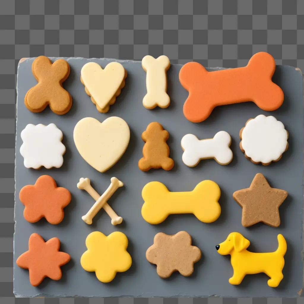 variety of dog treats arranged in a row