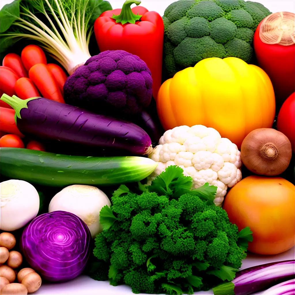 variety of fresh vegetables in a PNG file