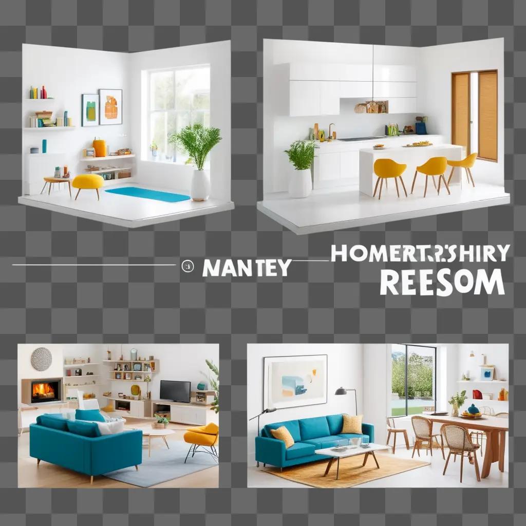 variety of household clipart arranged in a collage