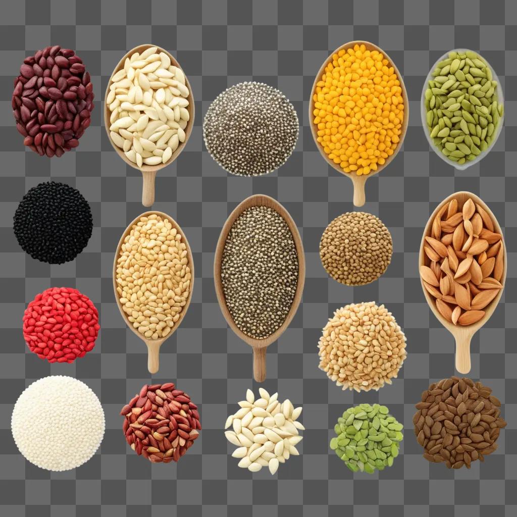 variety of seeds in different shapes and sizes