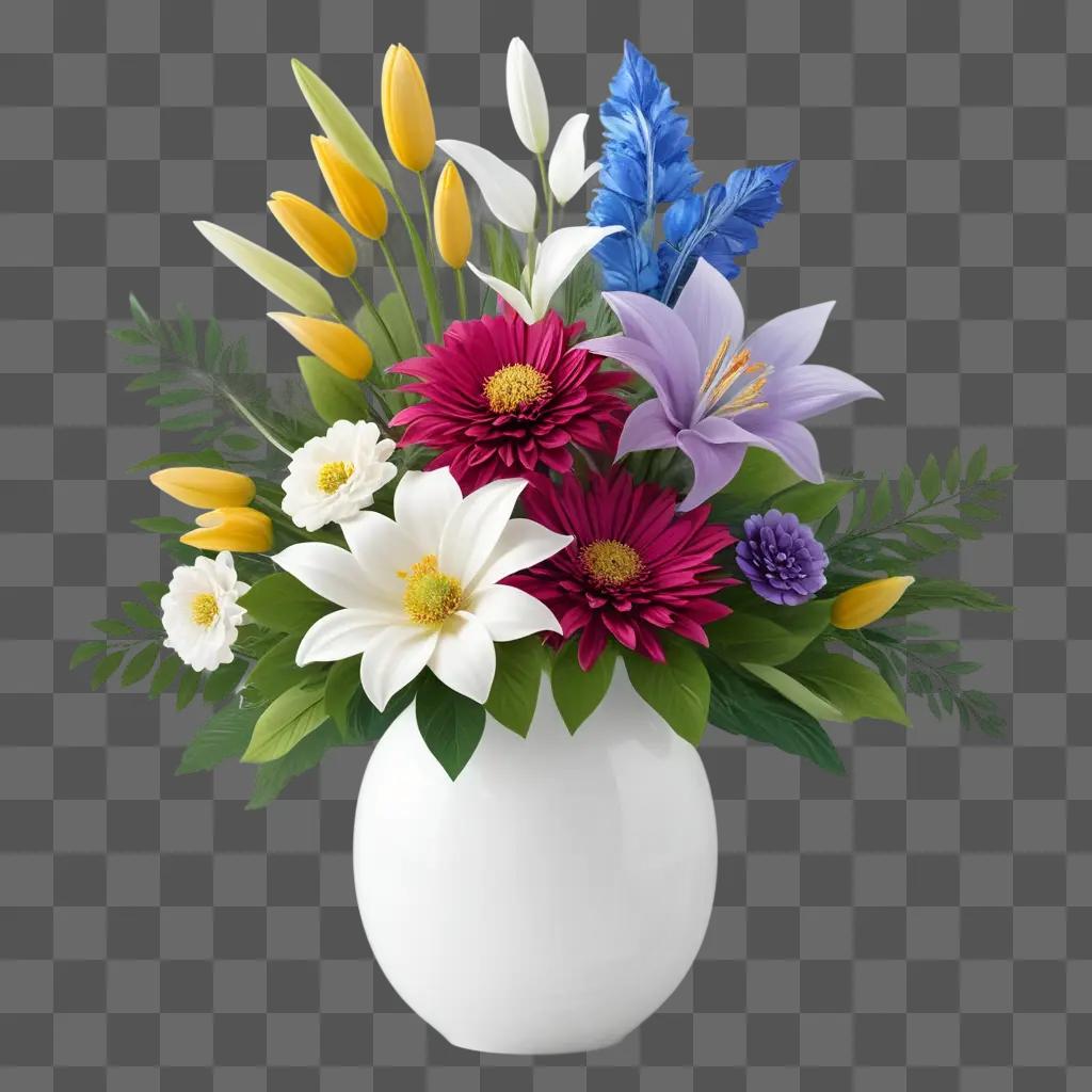 vase of flowers with a variety of flower formats