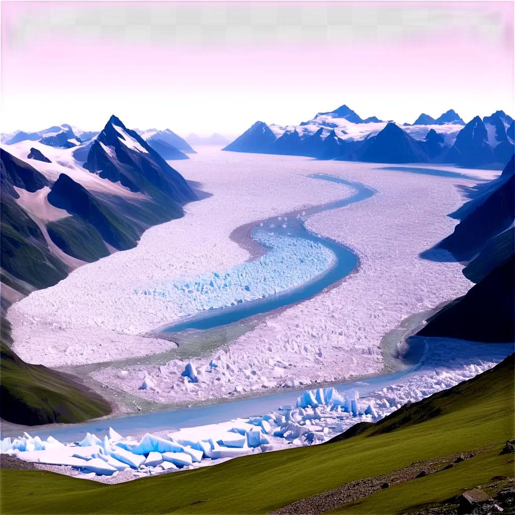 vast landscape of glacier and mountains under a changing climate