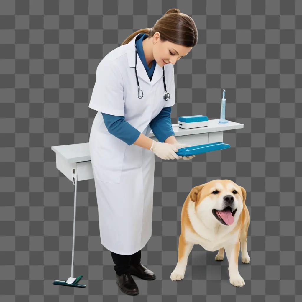 vet prepares a treatment for a patient