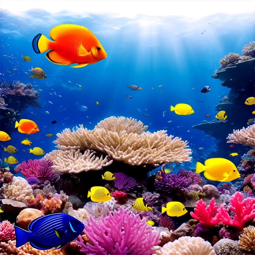 vibrant coral reef teeming with marine life