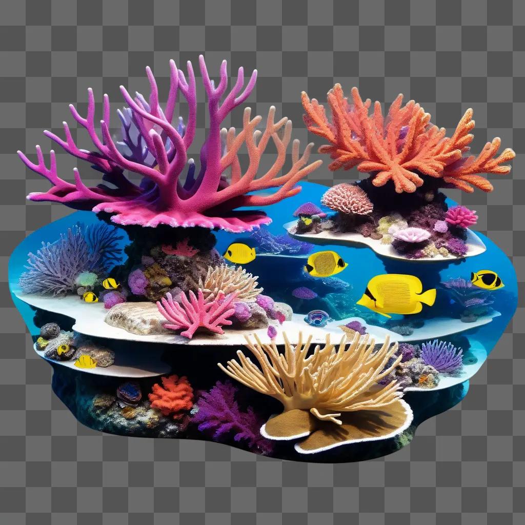 vibrant coral reef with various fish and corals